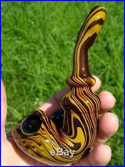 Woodgrain Glass Tobacco Pipe Sherlock